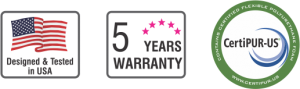 Designed and tested in USA; 5 years warranty; CertiPUR-US