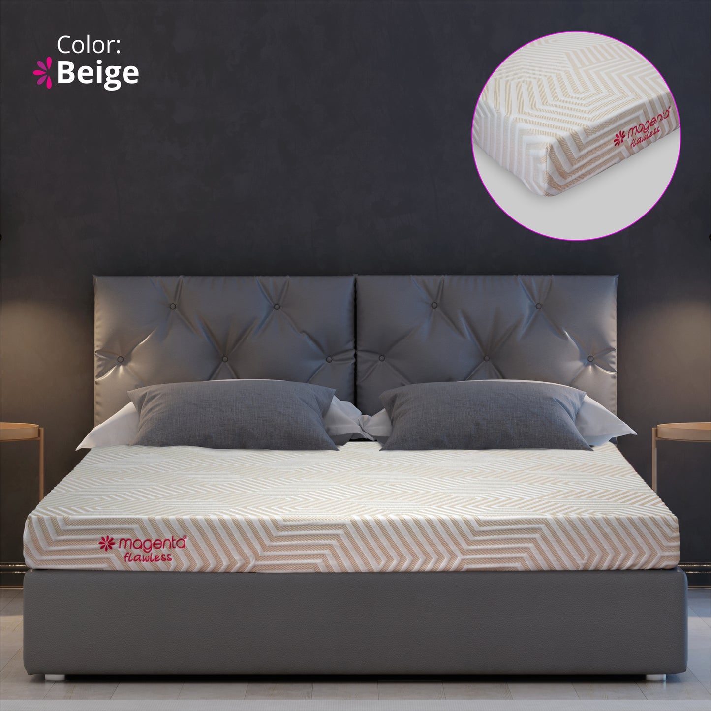 Magenta Flawless 6” - 5" HR + 1" Memory foam
