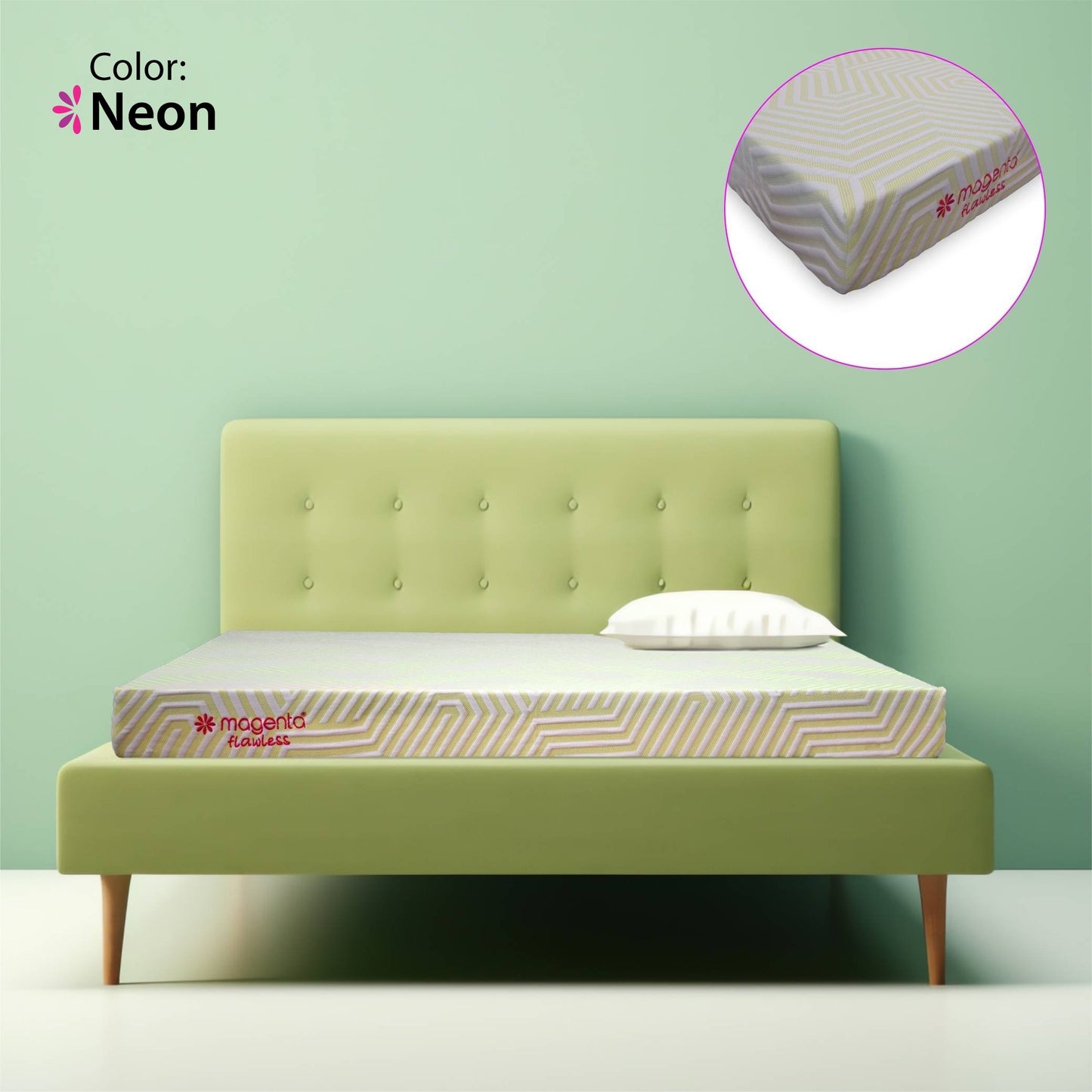 Magenta Flawless 6” - 5" HR + 1" Memory foam