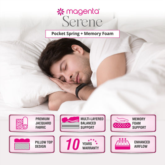 Magenta SERENE - Pocket Spring + Memory Foam